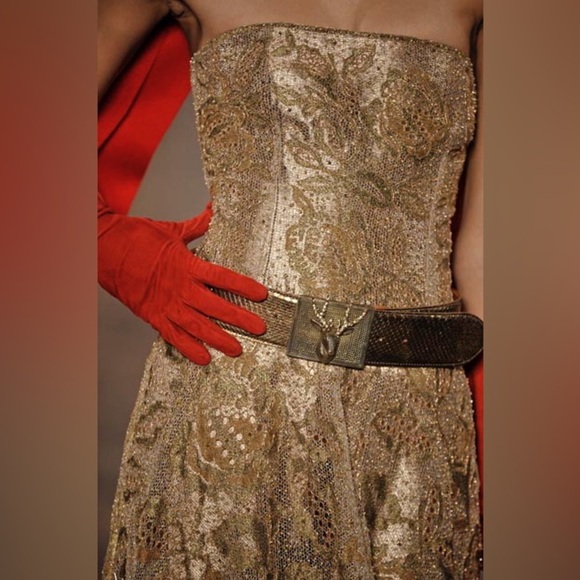 Ralph Lauren Collection Fall 2008 Scarlet Red Cashmere Bullion Crest Scarf - Picture 8 of 16